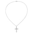 Diamond Fascination Diamond Mystique Sterling Silver Platinum-plated Diamond Cross 18 Inch Necklace