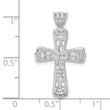 Sterling Silver Rhodium-plated Filigree Textured Cross Pendant