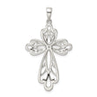 Sterling Silver Diamond & Diamond-cut Cross Pendant