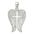 Sterling Silver Textured Wing Cross Pendant