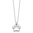 Sterling Silver Rhodium-plated Paw Print Ash Holder 18in Necklace