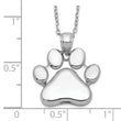 Sterling Silver Rhodium-plated Paw Print Ash Holder 18in Necklace