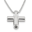 Sterling Silver Rhodium-plated Cross Ash Holder 18in Necklace