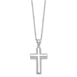 Sterling Silver Rhodium-plated Cross Ash Holder 18in Necklace