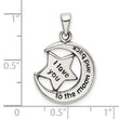 Sterling Silver LOVE YOU TO THE MOON Antiqued Star and Moon Pendant