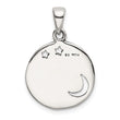 Sterling Silver LOVE YOU TO THE MOON Antiqued Star and Moon Pendant