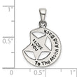 Sterling Silver I LOVE YOU TO THE MOON Antiqued Star and Moon Pendant