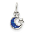 Sterling Silver Enameled Blue Moon and Star Charm