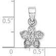 Sterling Silver Rhodium-Plated CZ Star Motif Pendant