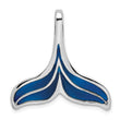 De-Ani Sterling Silver Rhodium-Plated Polished Enameled Blue Whale Tail Slide