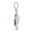 De-Ani Sterling Silver Rhodium-Plated Polished Enameled Brown Crab Pendant