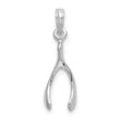 De-Ani Sterling Silver Rhodium-Plated Polished 3D Wishbone Pendant