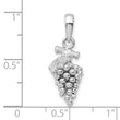 De-Ani Sterling Silver Rhodium-Plated Polished 3D Grapes Pendant