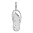 De-Ani Sterling Silver Rhodium-Plated 3D Cut-Out Dolphin Flip-flop Pendant