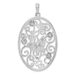 De-Ani Sterling Silver Polished Oval Butterflies Pendant