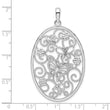 De-Ani Sterling Silver Polished Oval Butterflies Pendant