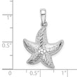 De-Ani Sterling Silver Rhodium-Plated Diamond-Cut Small Starfish Pendant