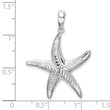 De-Ani Sterling Silver Textured Diamond-Cut Starfish Pendant