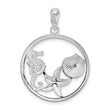 De-Ani Sterling Silver Polished Sea Life Round Pendant