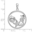 De-Ani Sterling Silver Polished Sea Life Round Pendant