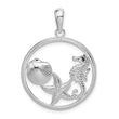De-Ani Sterling Silver Polished Sea Life Round Pendant