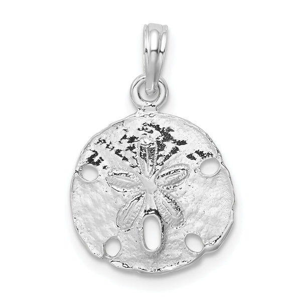 De-Ani Sterling Silver Rhodium-Plated Polished Sand Dollar Pendant