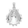 De-Ani Sterling Silver Rhodium-Plated Polished Large Lions Paw Shell Pendant