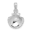 De-Ani Sterling Silver Rhodium-Plated Polished Scallop Shell Pendant