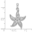 De-Ani Sterling Silver Rhodium-Plated Polished and Textured Starfish Pendant