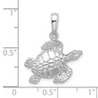 De-Ani Sterling Silver Rhodium-Plated Polished Large Sea Turtle Pendant