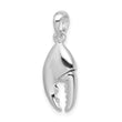 De-Ani Sterling Silver Rhodium-Plated 3D Moveable Lobster Claw Pendant