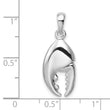 De-Ani Sterling Silver Rhodium-Plated 3D Moveable Lobster Claw Pendant