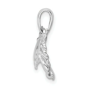 De-Ani Sterling Silver Rhodium-Plated Polished Stone Crab Pendant