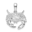De-Ani Sterling Silver Rhodium-Plated Polished Stone Crab Pendant