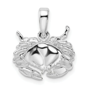 De-Ani Sterling Silver Rhodium-Plated Polished Stone Crab Pendant