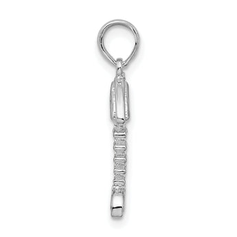 De-Ani Sterling Silver Polished 3D Fishbone Pendant