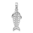 De-Ani Sterling Silver Polished 3D Fishbone Pendant