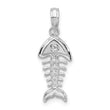 De-Ani Sterling Silver Polished 3D Fishbone Pendant