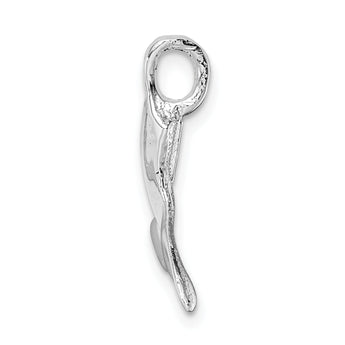 De-Ani Sterling Silver Rhodium-Plated Polished Whale Tail Pendant