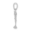 De-Ani Sterling Silver Rhodium-Plated Polished 3D Flamingo Pendant