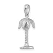 De-Ani Sterling Silver Rhodium-Plated Polished and Textured 3D Palm Tree Pendant