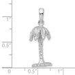 De-Ani Sterling Silver Rhodium-Plated Polished and Textured 3D Palm Tree Pendant