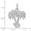 De-Ani Sterling Silver Rhodium-Plated Polished Two Palm Trees Pendant