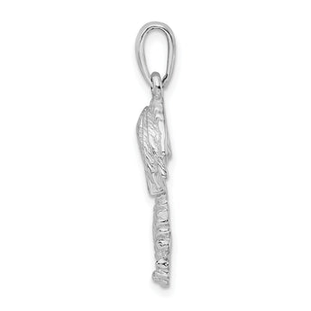 De-Ani Sterling Silver Rhodium-Plated Polished Palm Tree Pendant