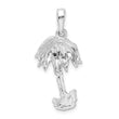 De-Ani Sterling Silver Rhodium-Plated Polished Palm Tree Pendant