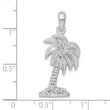 De-Ani Sterling Silver Rhodium-Plated Polished Small Palmetto Tree Pendant