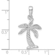 De-Ani Sterling Silver Rhodium-Plated Palm Tree with Textured Trunk Pendant