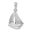 De-Ani Sterling Silver Polished 3D Sailboat Pendant