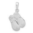 De-Ani Sterling Silver Rhodium-Plated Polished 3D Flip-flops Pendant