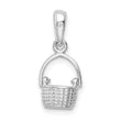 De-Ani Sterling Silver Rhodium-Plated 3D Basket with Moving Handle Pendant